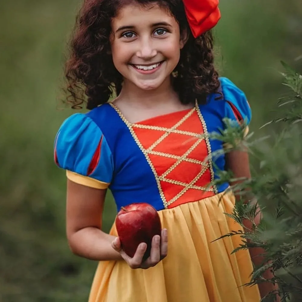 Disney Princess Dress with Short Sleeve Cotton Snow White Halloween Dress
